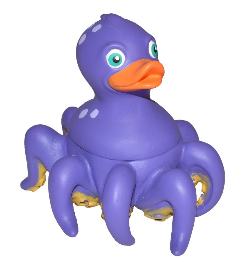 Wild Republic Rubber Ducks, Bath Toys, Kids Gifts, Pool Toys, Water Toys, Octopus, 4" - Image 1